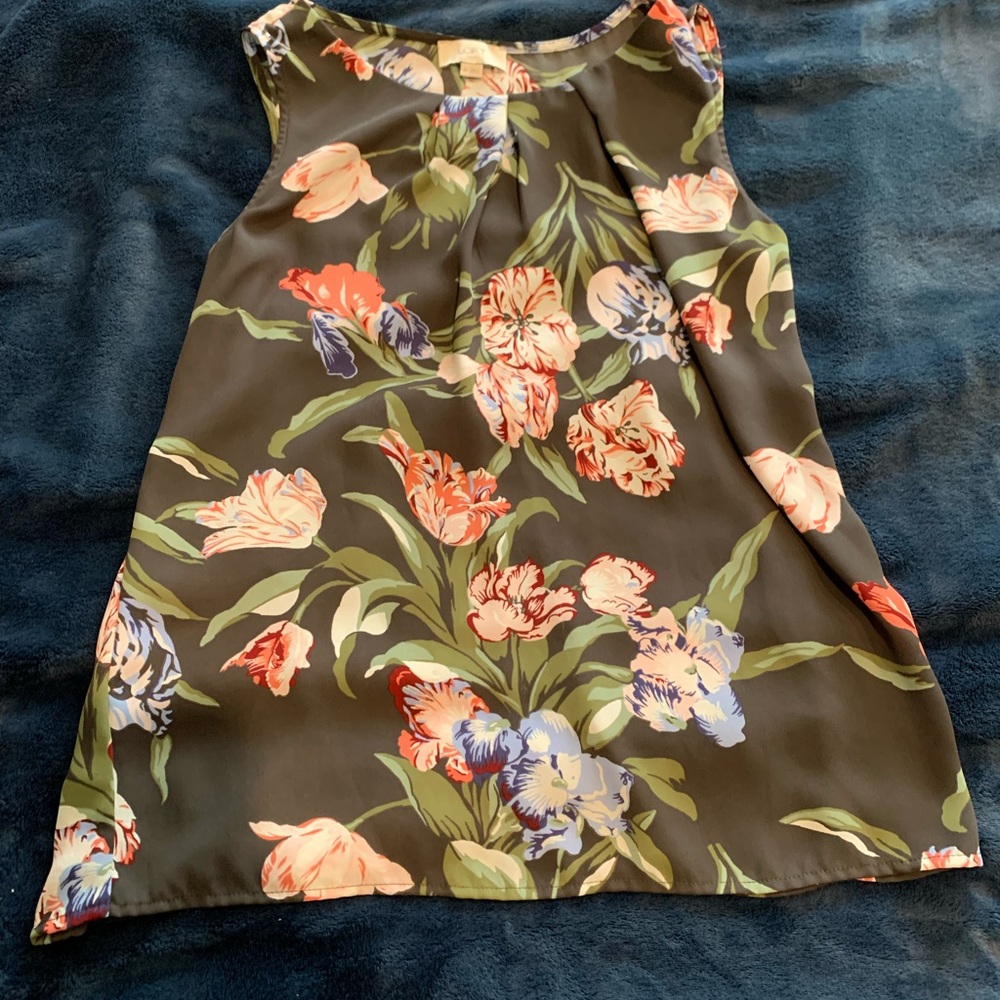 Loft Floral Sleeveless Blouse Size XSmall